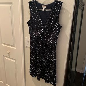Ann Taylor loft black and white polkadot dress